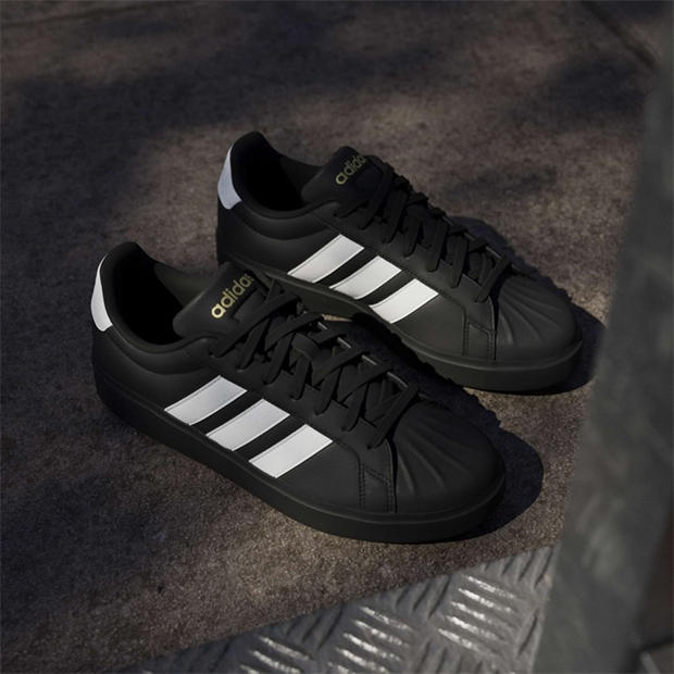 Black/White - adidas - Men's Street Talk Low-Top Trainers