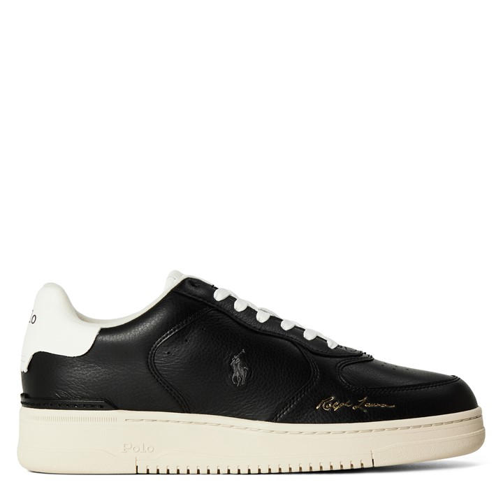 Polo Ralph Lauren Men's Black Court Trainers in Size 7, Sports Direct