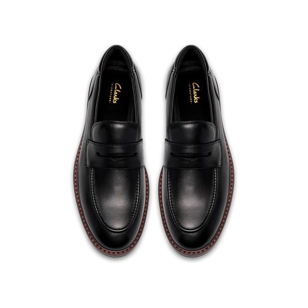 Black Leather - Clarks - Men's Aldwin Step Leather Loafers