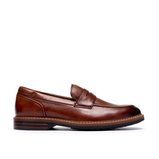 Tan Leather - Clarks - Men's Aldwin Step Leather Loafers