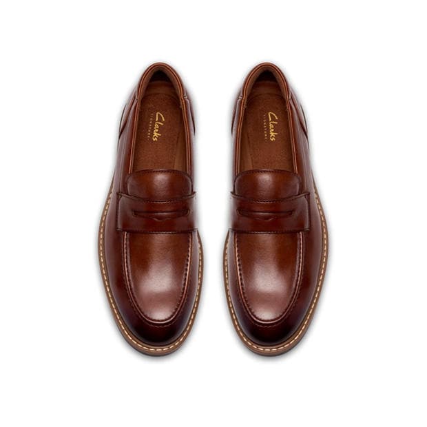 Tan Leather - Clarks - Men's Aldwin Step Leather Loafers