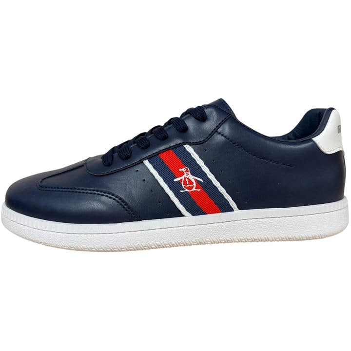 Original Penguin Men's Blue Op Low Profile Lace-Up Trainers  in Size 8, Sports Direct