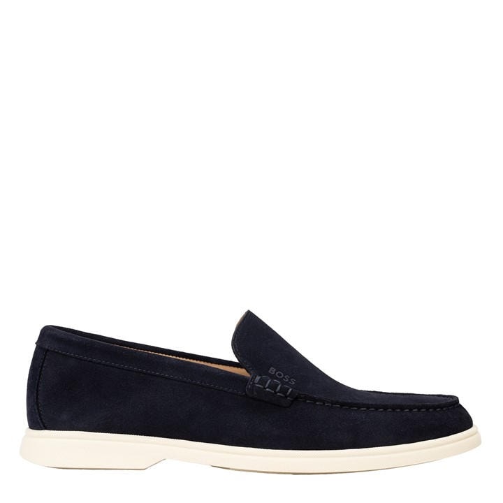 Boss Men's Blue Black Loafers With Iconic Logo Detail (Sienne) in Size 6, Sports Direct