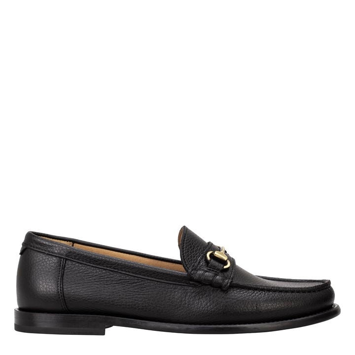Boss Men's Black Leather Slip-On Loafers With Embossed Logo (Tevan) in Size 7, Sports Direct