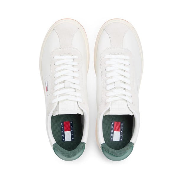 Ecru/Shdw Pine - Tommy Jeans - Men's Court Trainers