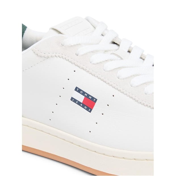 Ecru/Shdw Pine - Tommy Jeans - Men's Court Trainers