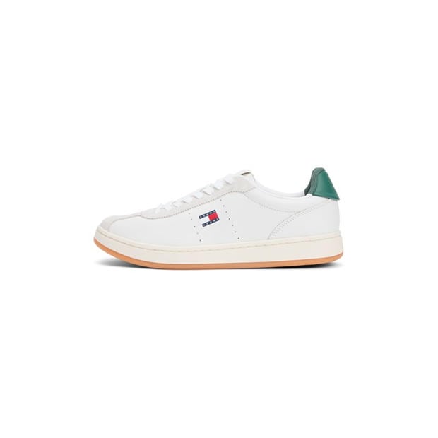 Ecru/Shdw Pine - Tommy Jeans - Men's Court Trainers