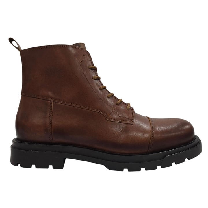 Firetrap Men's Brown Albon Leather Ankle Lace Up Hiker Rugged Boots in Size 7, Sports Direct