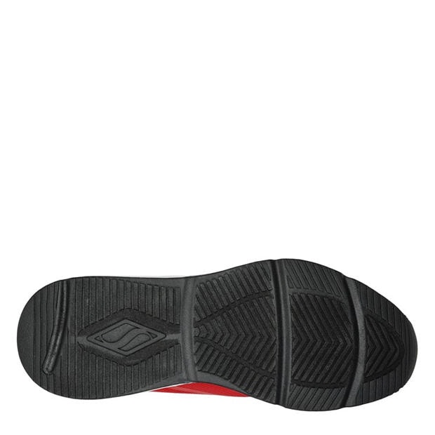 Red - Skechers - Men's Mesh Print Overlay Low-Top Trainers