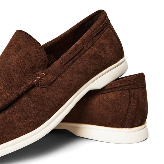 Brown Suede - Wheres That From - Mens Suede Slip On Easy Loafer