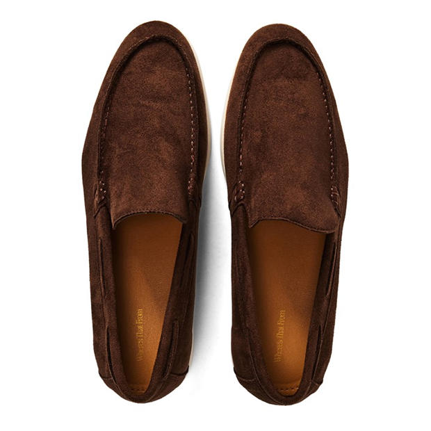 Brown Suede - Wheres That From - Mens Suede Slip On Easy Loafer