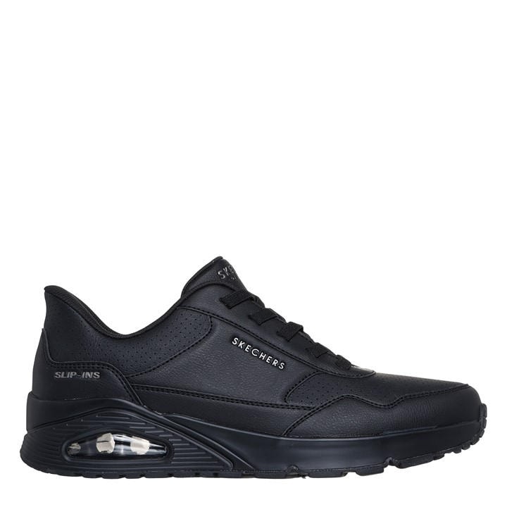 Skechers Men's Black Uno Banksia Luxe Shoes in Size 8.5, Sports Direct