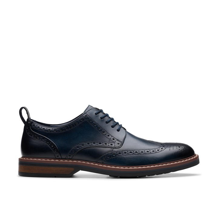 Clarks Men's Blue Brogues in Size 8, Sports Direct