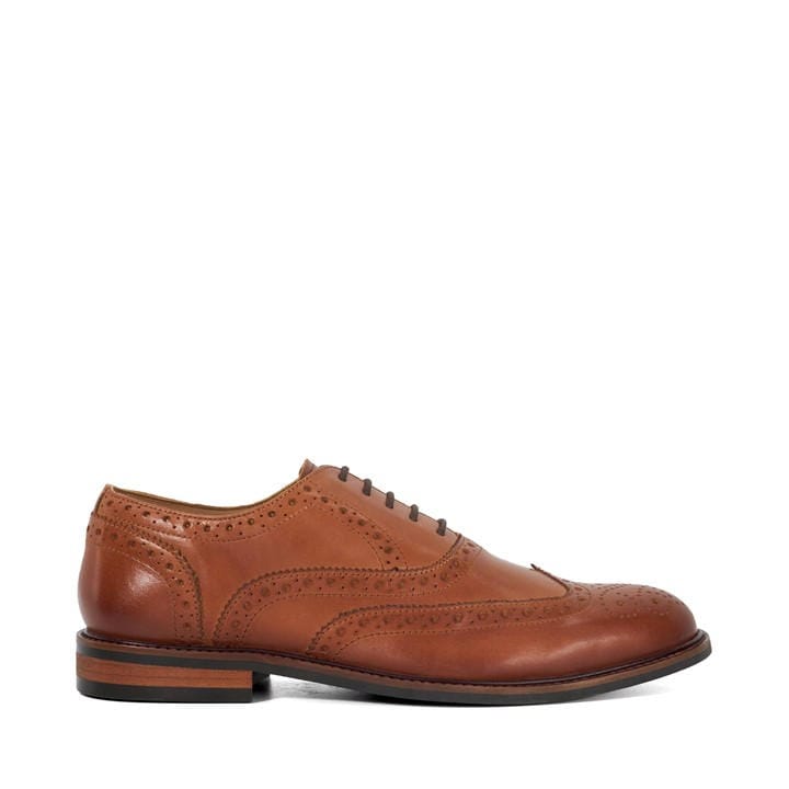 Dune London Men's Brown Baltics Leather Brogues in Size 9, Sports Direct