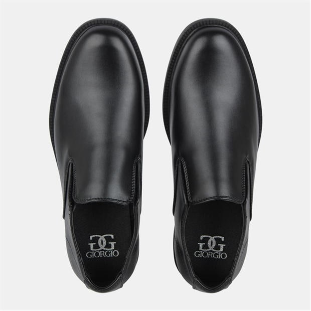 Black - Giorgio - Mens Slip on Derby Shoes