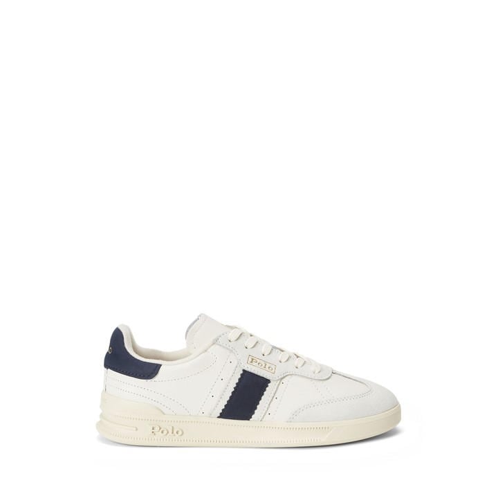 Polo Ralph Lauren Women's White Leather Court Trainers in Size 4, Sports Direct