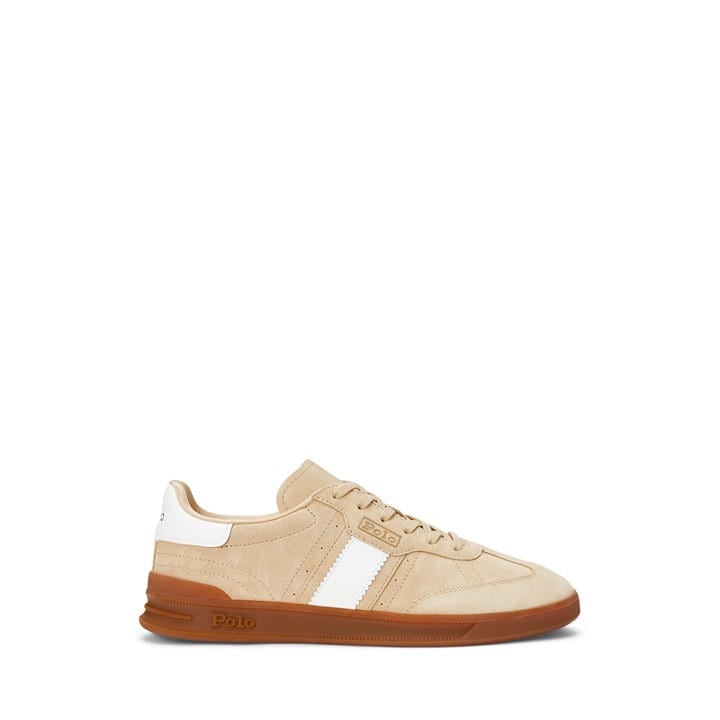 Polo Ralph Lauren Women's Beige Leather Court Trainers in Size 4, Sports Direct