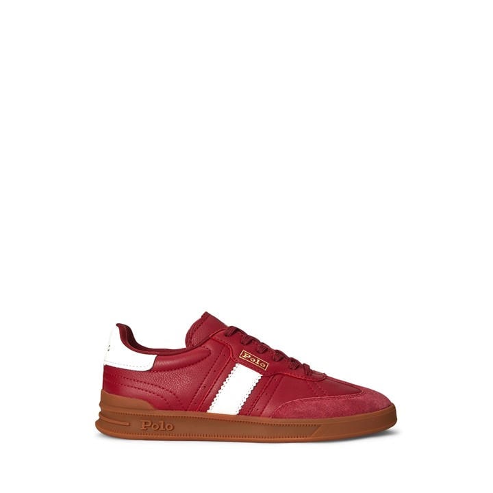 Polo Ralph Lauren Women's Red Leather Court Trainers in Size 7, Sports Direct