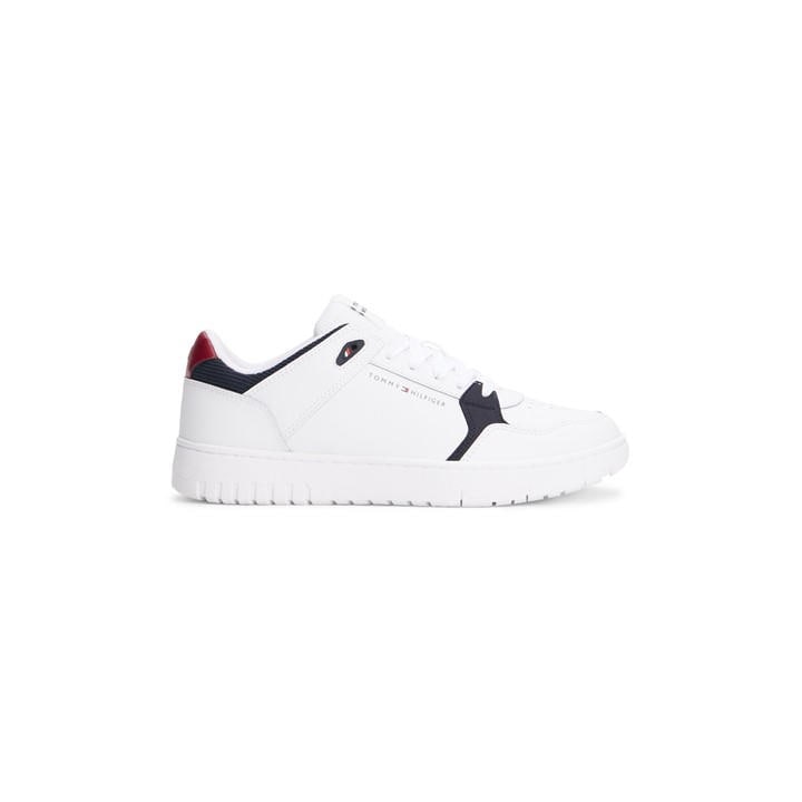 Tommy Hilfiger Men's White Basket Low-Top Trainers in Size 7, Sports Direct