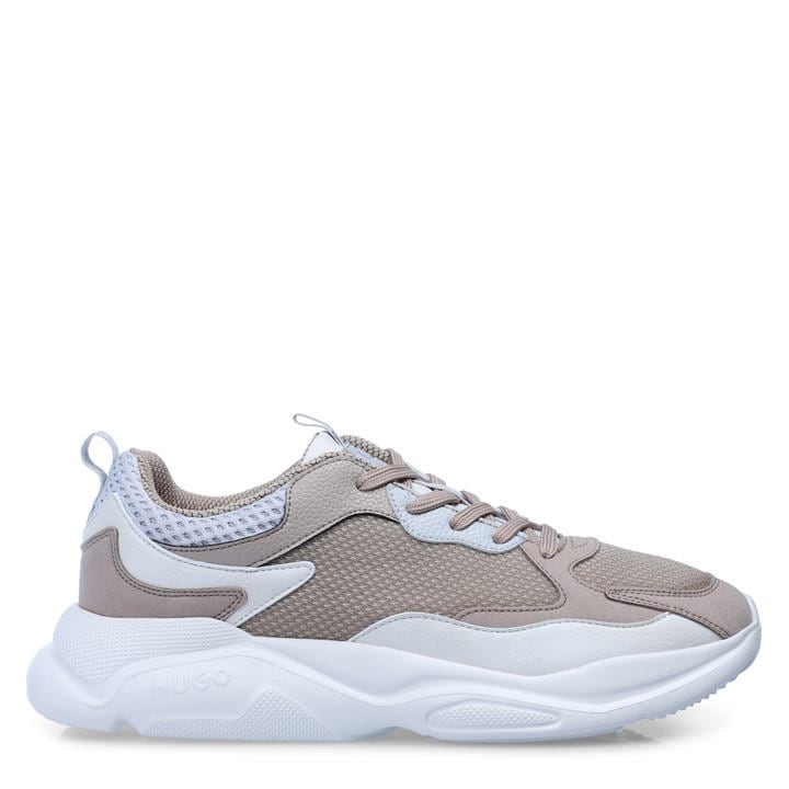 Hugo Men's Beige Leon Runners Low-Top Trainers in Size 11, Sports Direct