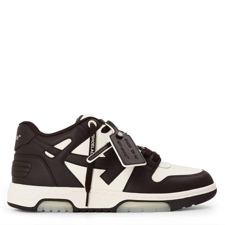 Off White Men's Brown Out Of Office Classic Trainers, Trademark Branding in Size 6, Sports Direct