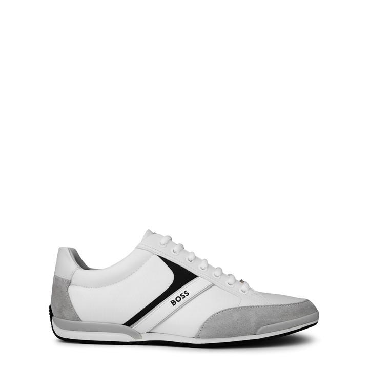 Boss Men's White Saturn Low Top Trainers, Optimal Breathability in Size 10, Sports Direct