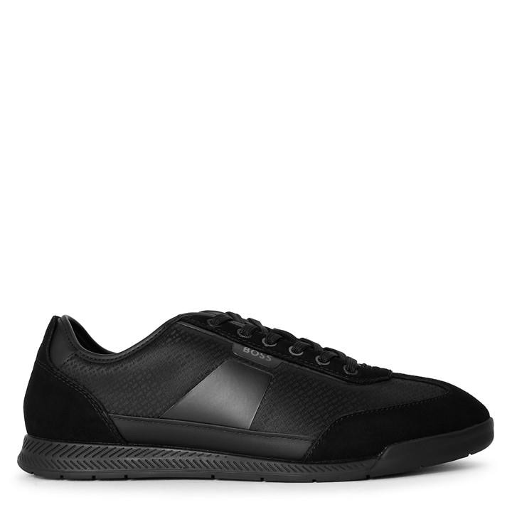 Boss Men's Black Nitan Lowp Nymn 10277929 01 Low-Top Trainers in Size 11, Sports Direct