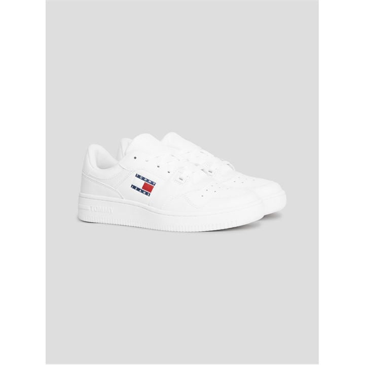 Tommy Jeans Women's White Essential Retro Basketball Trainers in Size 6.5, Sports Direct