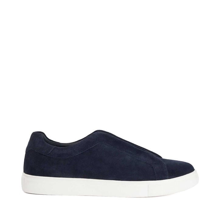 Dune London Men's Tylers Leather Low-Top Trainers Blue Size 9 (43) - Image 2