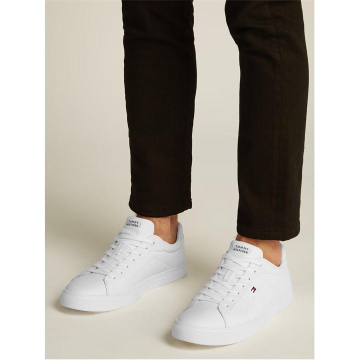 Tommy Hilfiger Men's White Icon Court Lth Flag Ess in Size 10, Sports Direct