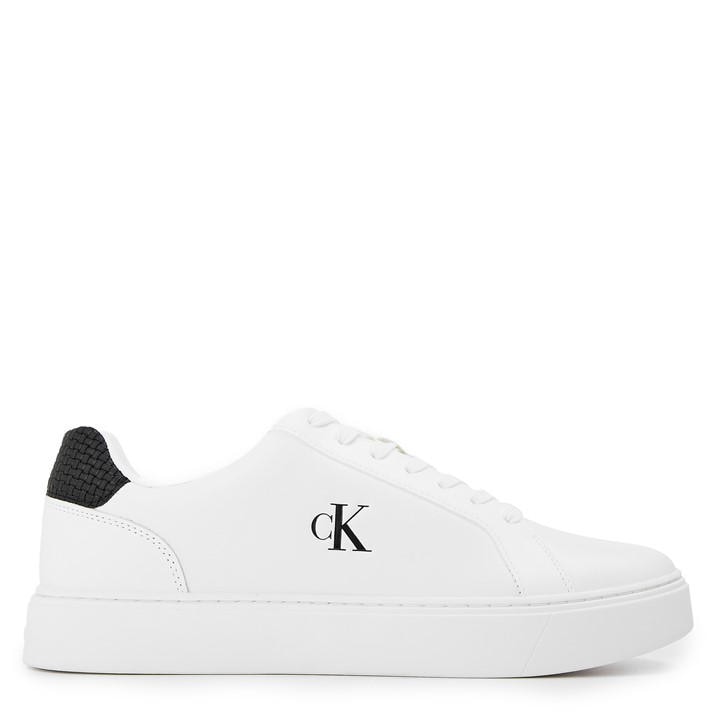 Calvin Klein Men's White Ck L Classic Cup Low-Top Trainers in Size 11, Sports Direct