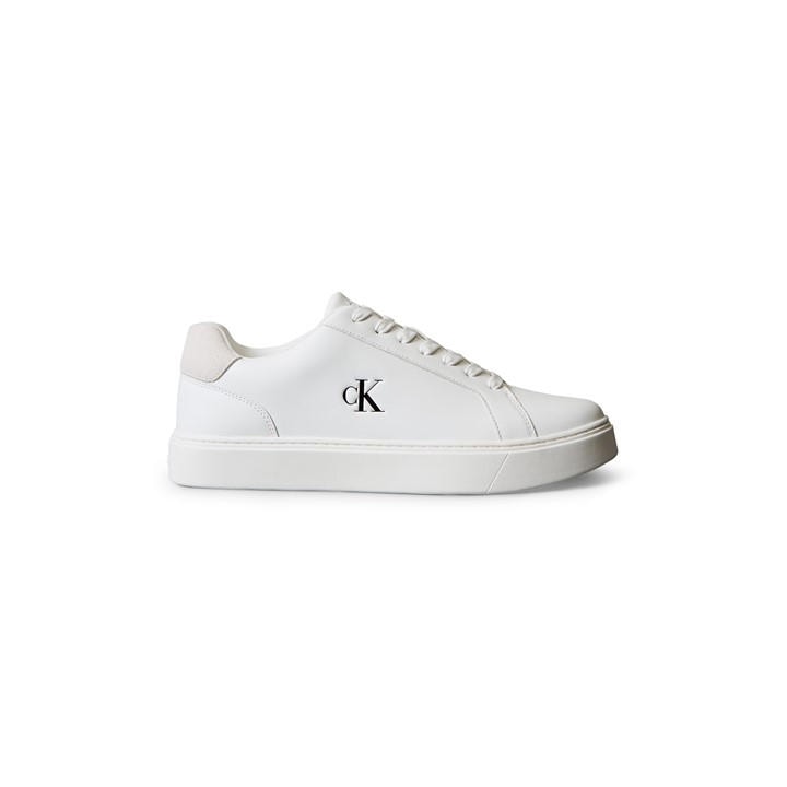Calvin Klein Men's White Leather Classic Cup Low-Top Trainers in Size 9, Sports Direct