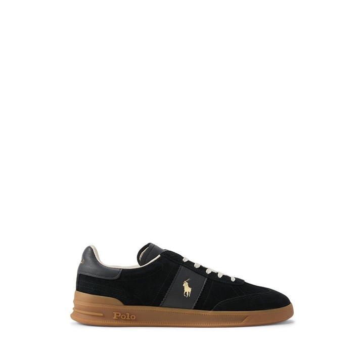 Polo Ralph Lauren Men's Black Aera Low-Top Trainers in Size 7, Sports Direct