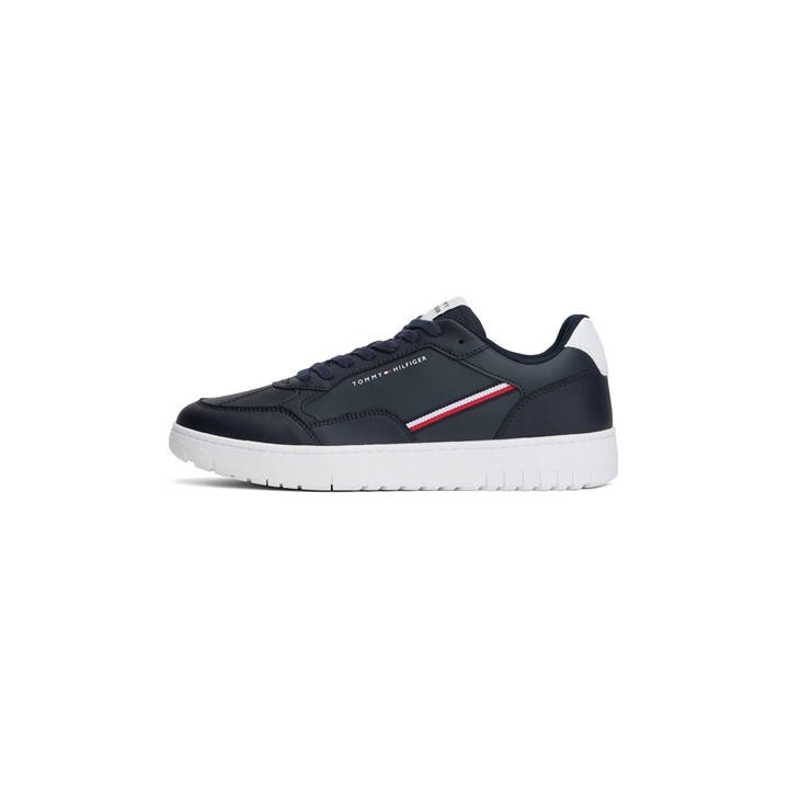 Tommy Hilfiger Men's Blue Basket Stripe Low-Top Trainers in Size 11, Sports Direct