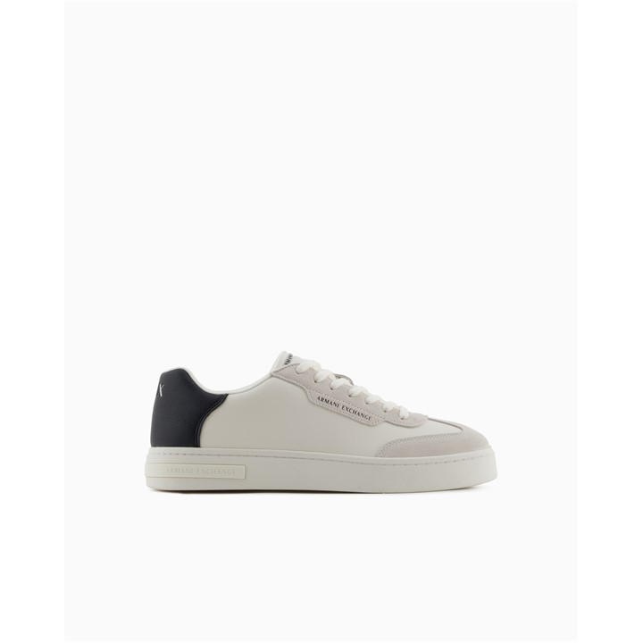 Armani Exchange Men's White Low-Top Trainers in Size 11, Sports Direct