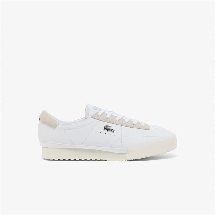 Lacoste Men's White Aura Leather Low-Top Trainers in Size 7, Sports Direct