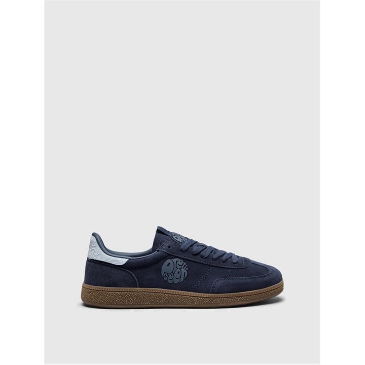 Pretty Green Men's Blue Ramblas Suede Low-Top Trainers in Size 9, Sports Direct