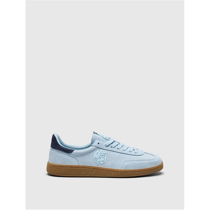 Pretty Green Men's Blue Ramblas Suede Low-Top Trainers in Size 8, Sports Direct