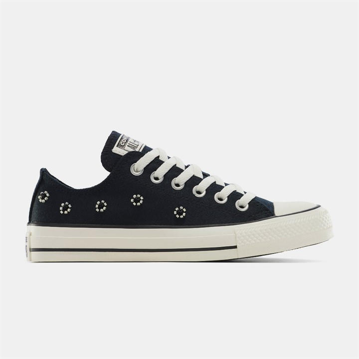 Converse  Black Chuck Taylor All Star Bea Low-Top Trainers in Size 3.5, Sports Direct