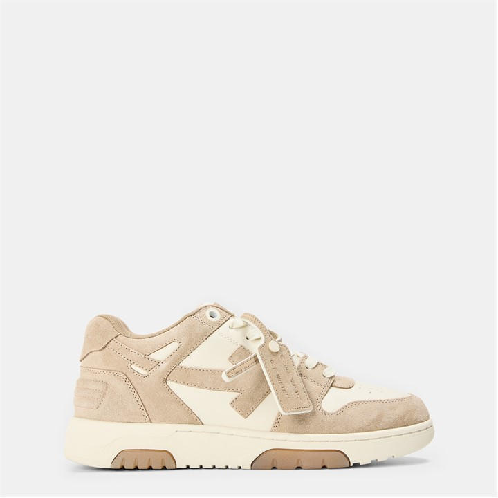Off White Men's Beige Out Of Office Suede Low-Top Trainers in Size 10, Sports Direct