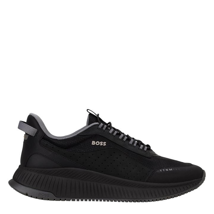 Boss Men's Black Runner Logo Trainers - Streamlined Ttnm Evo Design in Size 8, Sports Direct