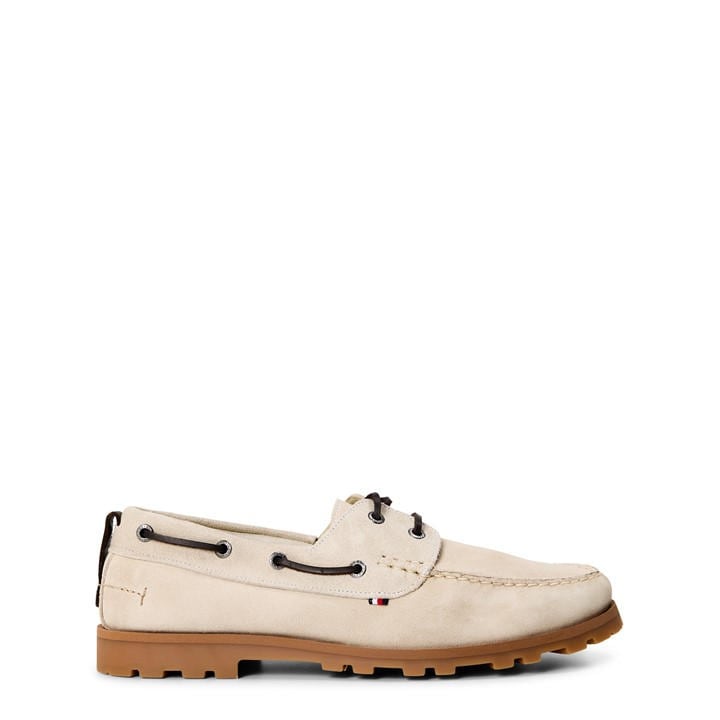 Tommy Hilfiger Men's Beige Boat Shoe Suede Low-Top Trainers in Size 10, Sports Direct