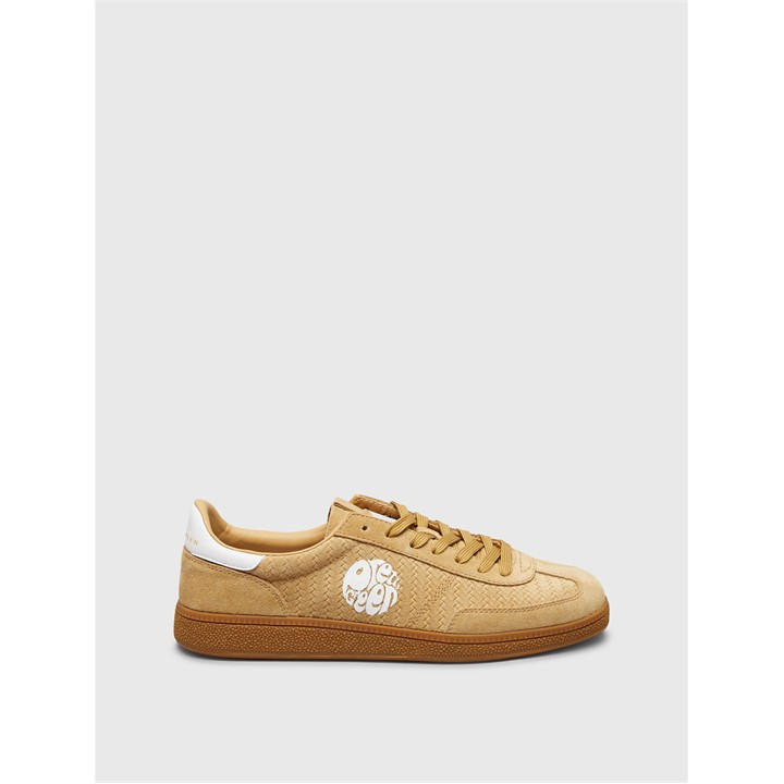 Pretty Green Men's Beige Low-Top Trainers in Size 10, Sports Direct