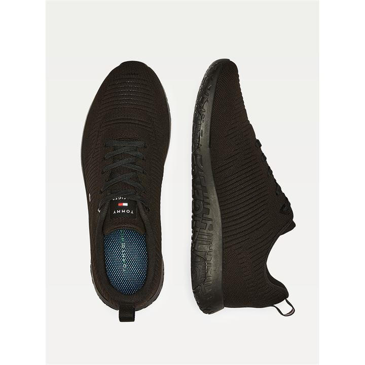 Tommy Hilfiger Men's Black Tevo Run Trainers in Size 7, Sports Direct