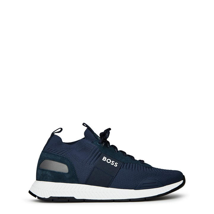 Boss Mens BOSS Titanium Knit Contemporary Run Trainers - Reflective Details - Dark Blue 401 - Size 16 (50) - Image 3