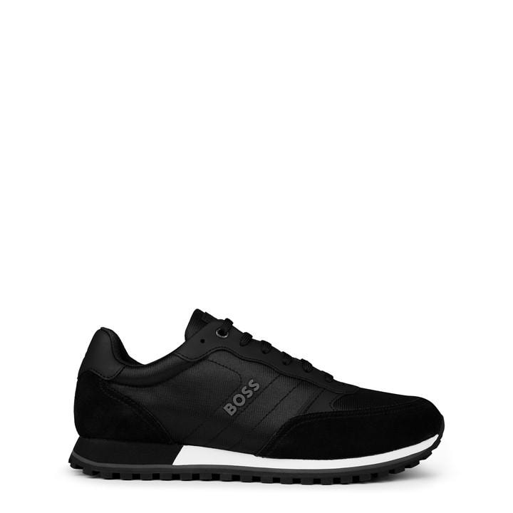 Boss Men's Black Parkour Runners Textured Mesh Trainers in Size 7, Sports Direct