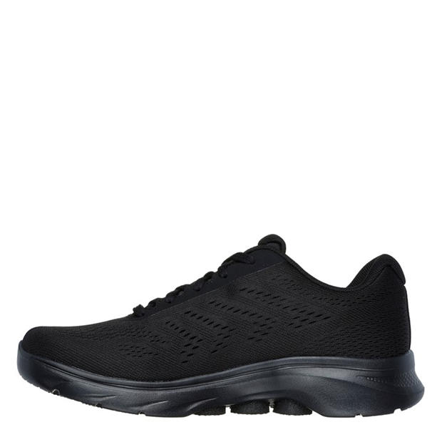 Black - Skechers - Men's Engineered Mesh Lace-Up Low-Top Trainers