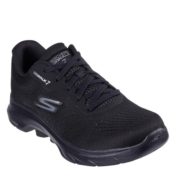 Black - Skechers - Men's Engineered Mesh Lace-Up Low-Top Trainers