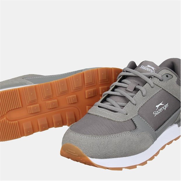 Grey - Slazenger - Men's Lace Up Classic Low-Top Trainers