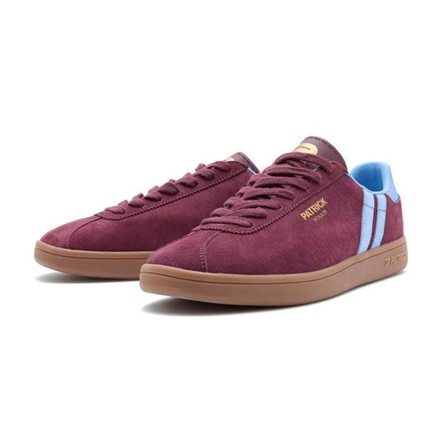 Burgndy/Sky Blu - Patrick - Men's Heritage Low-Top Trainers